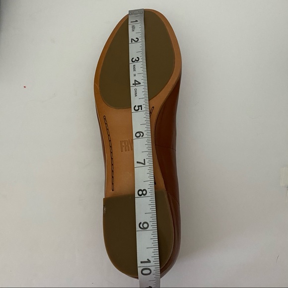 Frye Gloria Leather Ballet Flat in Cognac Shoes - Picture 10 of 11